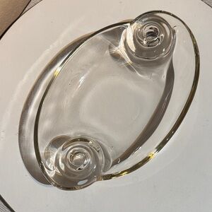 Elegant Clear Glass Oval Tray